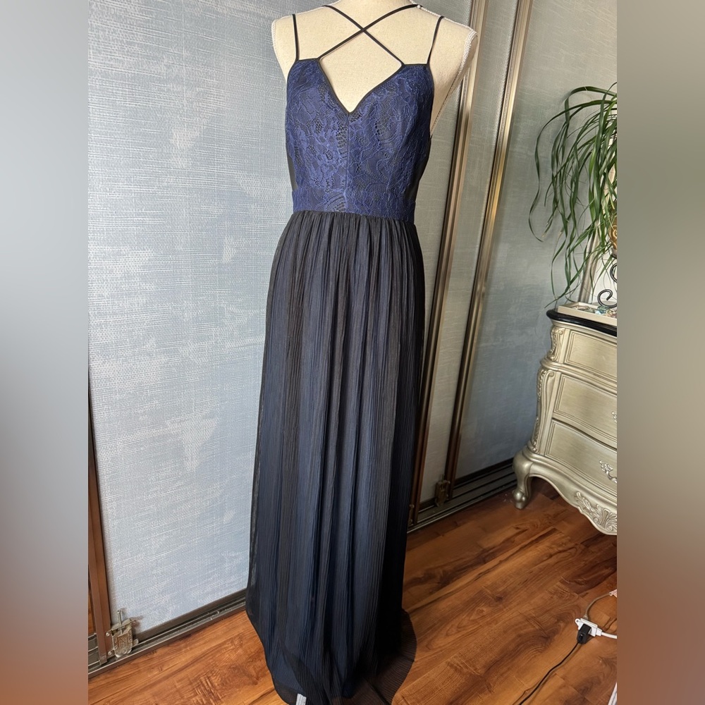 BCBGeneration Royal Blue Lace Maxi Dress